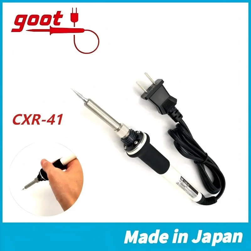 Фото Прецизионный паяльник GOOT CXR-41 для печатных плат - 220 В/110 В, 30 Вт, сделано в Японии, быстрый нагрев для ремонта электроники и самостоятельного изготовления №1