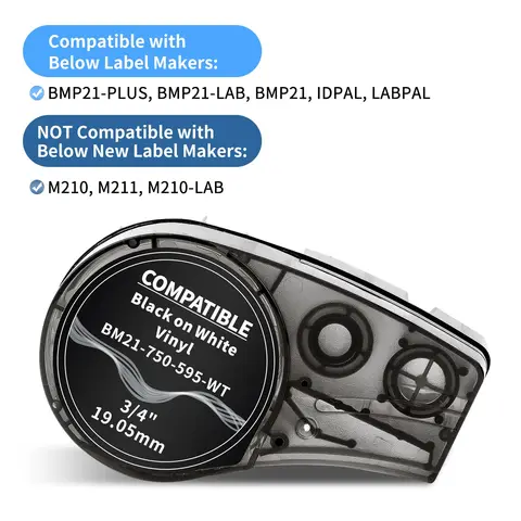 Сменная виниловая белая лента для этикеток, 1-шт.