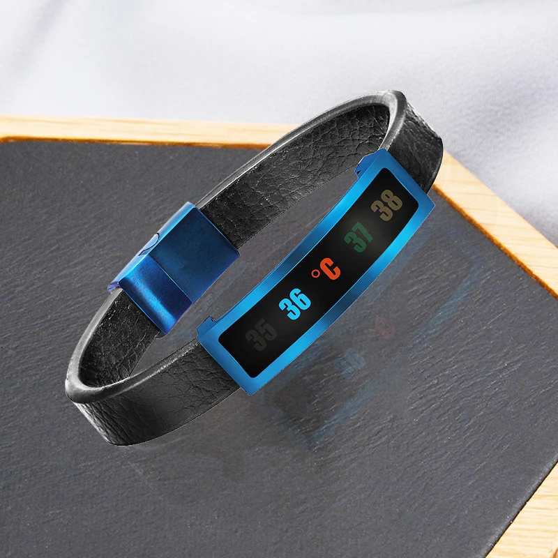 

Intelligent temperature-sensitive bracelet automatic temperature detection titanium steel trendy male personality bracelet