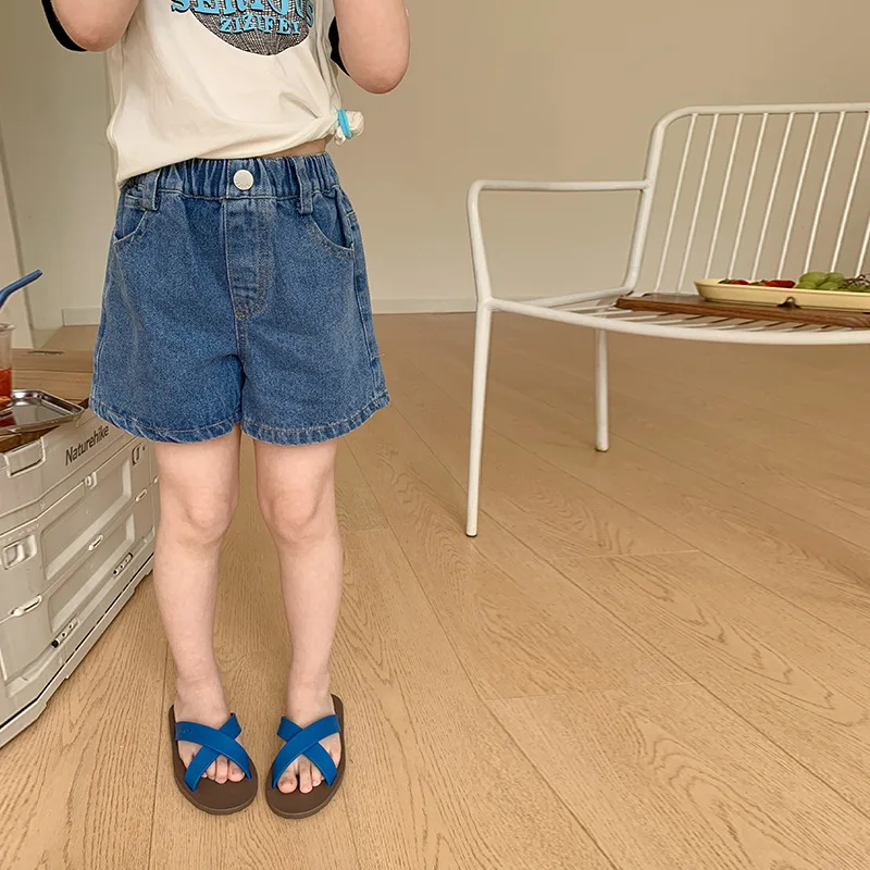 

Summer 2023 Kids Solid Color Denim Shorts Fashion Girls All-Match Casual Shorts 1 2 3 4 5 6 7 8 9 10 Years Clothing