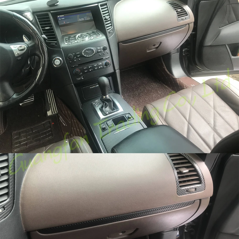 

For Infiniti QX70 FX35 FX37/50 Interior Central Control Panel Door Handle Carbon Fiber Stickers Decals Car styling Accessorie