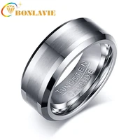 bonlavie european and american new style simple and popular style 8mm pure tungsten steel ring accessories