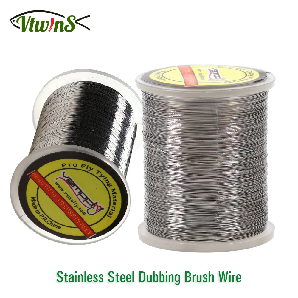 

Vwtins 0.1mm 100m/200m Weighted Body Wire Stainless Steel Dubbing Brush Wire Fly Tying Material for Streamers Big Pike Flies