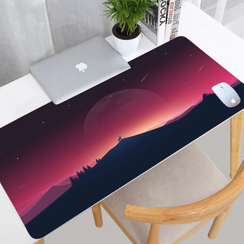 

Moon Wolf Anime Large Mouse Pad 80x40 Computer Office Rubber Durable Mousepad Laptop Anime Keyboard Gaming Decoracion Table Mat