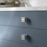 modern crystal cabinet drawer handle modern minimalist light luxury wardrobe door knobs gold diamond single hole handle