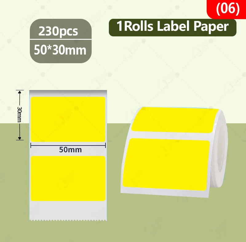 NIIMBOT B21/B203/B3S Бумага для печати этикеток Однотонная цветная самоклеящаяся этикетка Водонепроницаемая, маслостойкая и устойчивая к разрыву