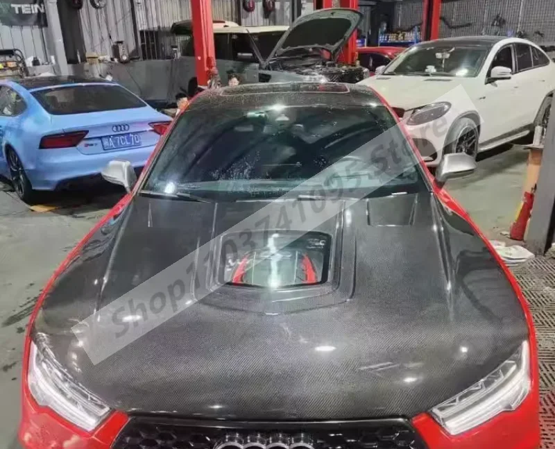 Прозрачный передний бампер из настоящего углеродного волокна в стиле IMP капот