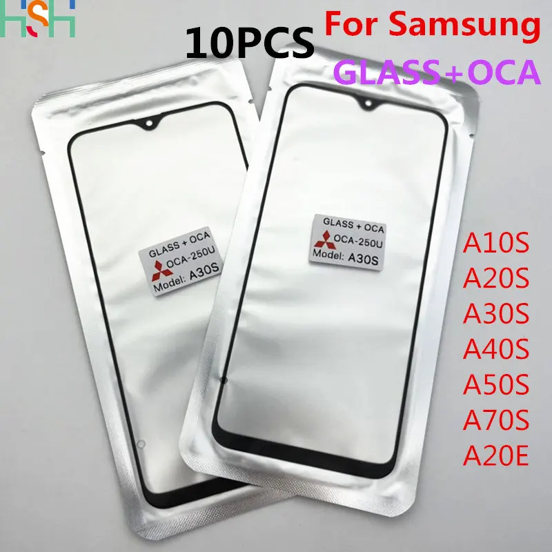 

10pcs/lot GLASS+OCA s For Samsung Galaxy A10S A20S A30S A40S A50S A70S A20E LCD Front Outer Len Touch Screen Replacement