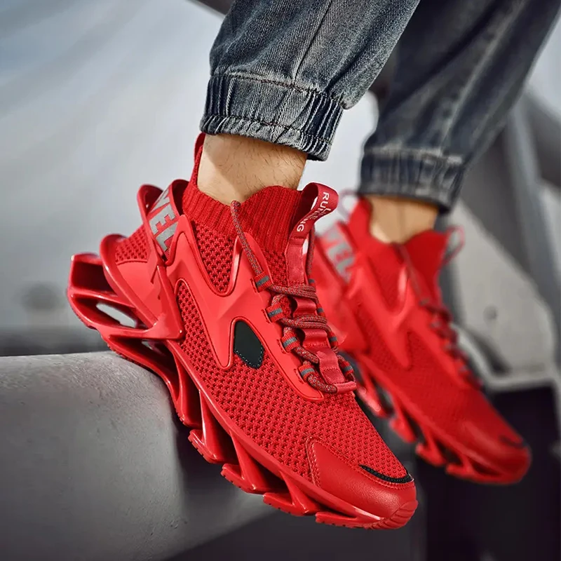 Running Shoes Men Cushioned Outdoor Sport Traniers Mesh Breathable Sneakers Flat Casual Mens Shoes