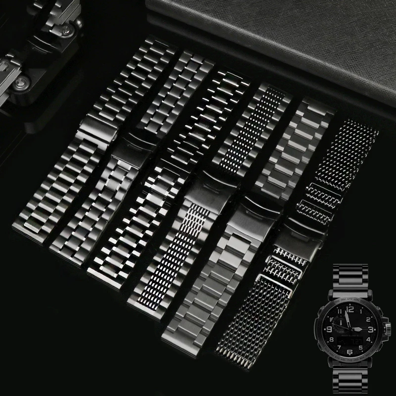 24mm Solid Stainless Steel Watch Strap For Casio PROTREK Series PRW-6600 PRG-600Y PRG-650 PRG-600  Men's watch accessories