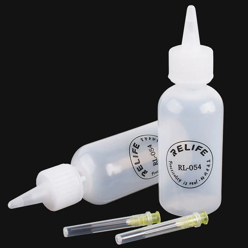 

Relife RL-054 Solder Flux Paste Resin Tools Empty 50ML Liquid Plastic Alcohol Bottle Perfume Bottle with Needle Tip Repair tool