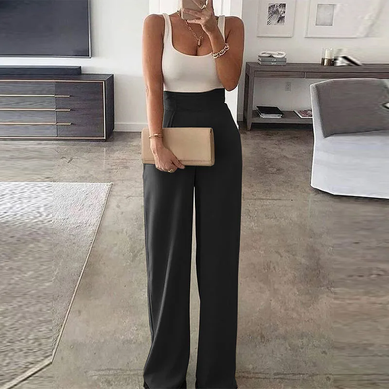 

Комбинезон женский с широкими штанинами, элегантный офисный пикантный комбинезон без рукавов, пляжная одежда, весна-лето