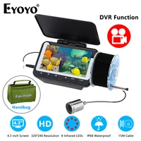 eyoyo 4 3 underwater video fish finder portable fishing camera fixed on rod 15m cable with ir lights 1000tvl waterproof camera