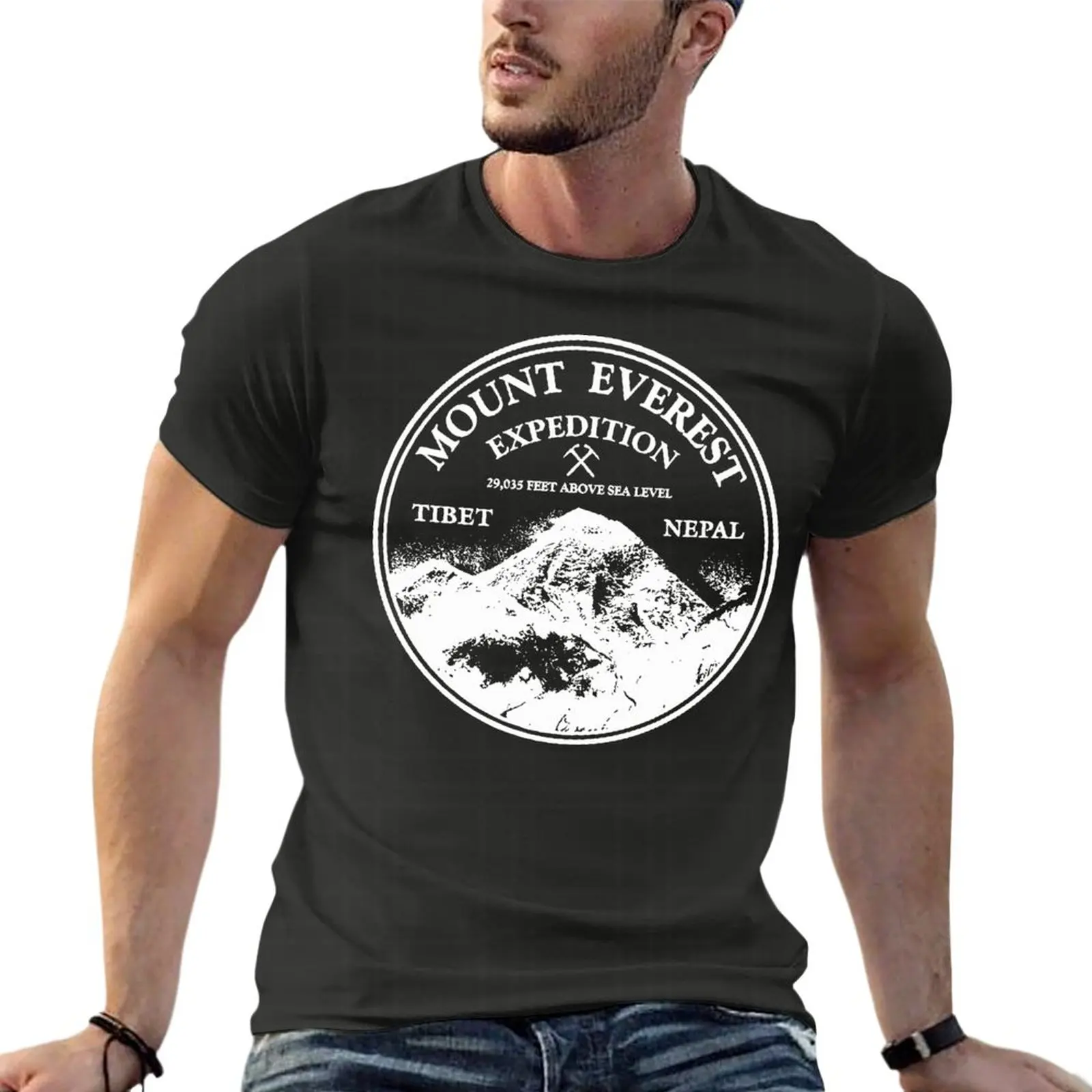 

Mount Everest - Mountain Rock Climbing Vintage Oversized T-Shirt For Men'S Clothes 100% Cotton Streetwear Big Size Tops Tee