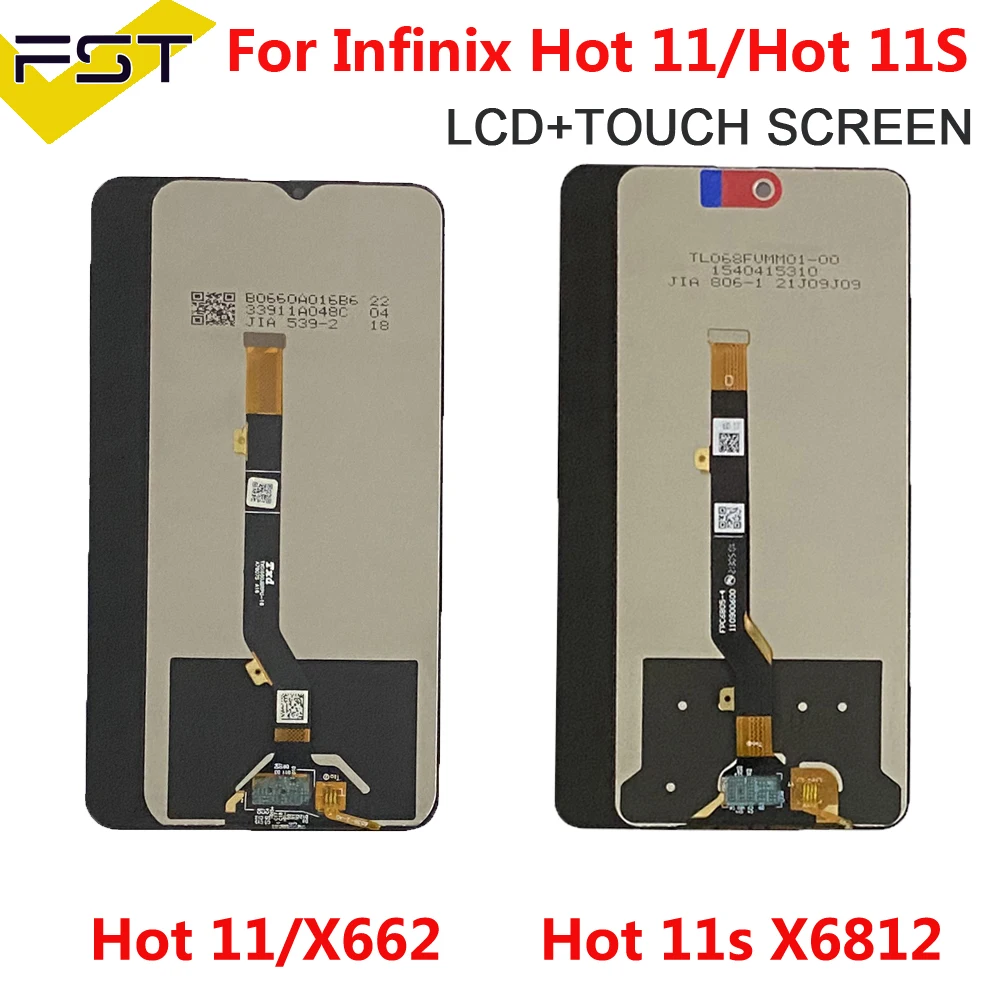 Оригинальный сенсорный ЖК-дисплей в сборе для Infinix Hot 11s X6812 X6812B, цифровой преобразователь для Infinix X662 Hot 11, Ремонт ЖК-дисплея