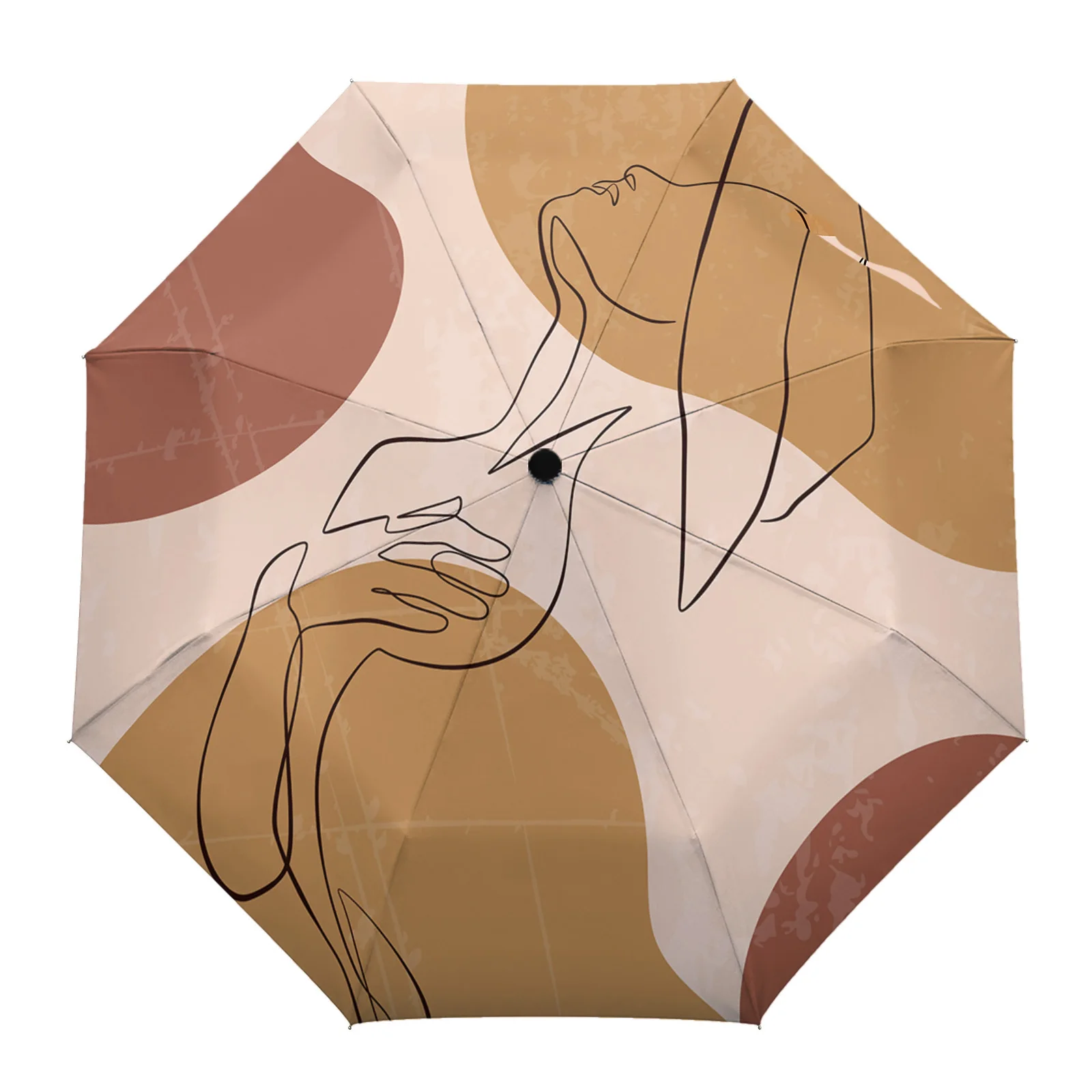 

Простой автоматический зонт с абстрактной линией, складной зонтик от дождя для женщин, детей, мужчин, уличные зонтики