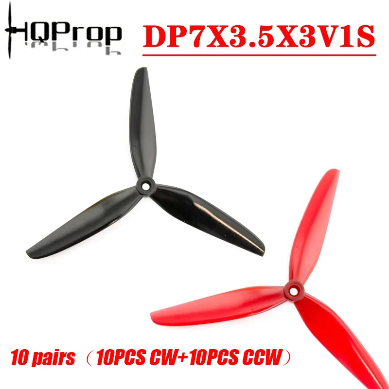 10 пар HQPROP DP7X3.5X3V1S 7035 3-лопастные PC пропеллеры для радиоуправляемых FPV Фристайл