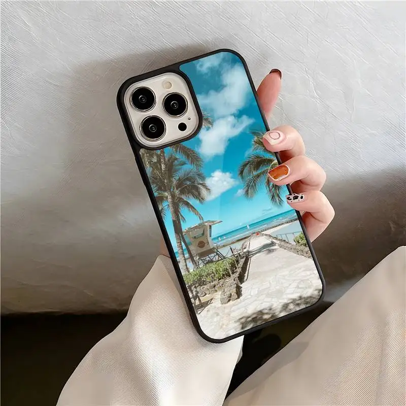 Чехол для телефона с кокосовым деревом IPhone 13 11 12 Max Pro Mini 8 7 6 Plus X Xs XR SE2020 твердый