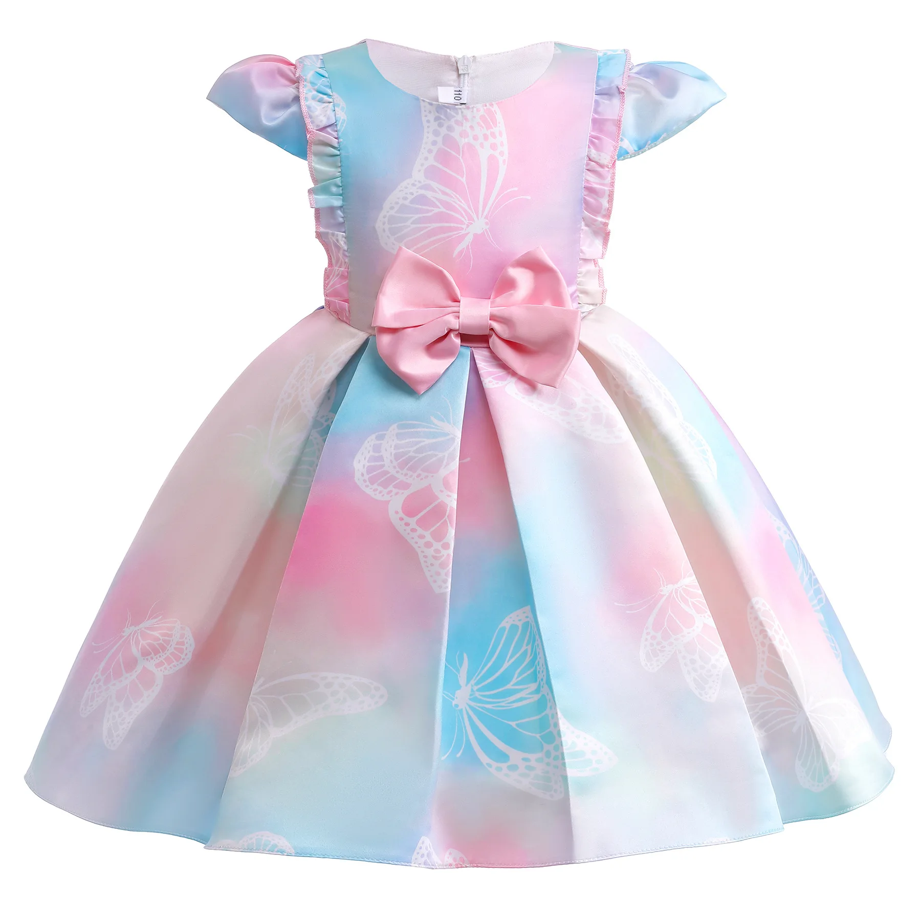 

Летние платья с бабочками для маленьких девочек Детский костюм с градиентом детская одежда принцессы с рюшами Праздничная вечерние для детей от 2 до 6, 8, 10 лет