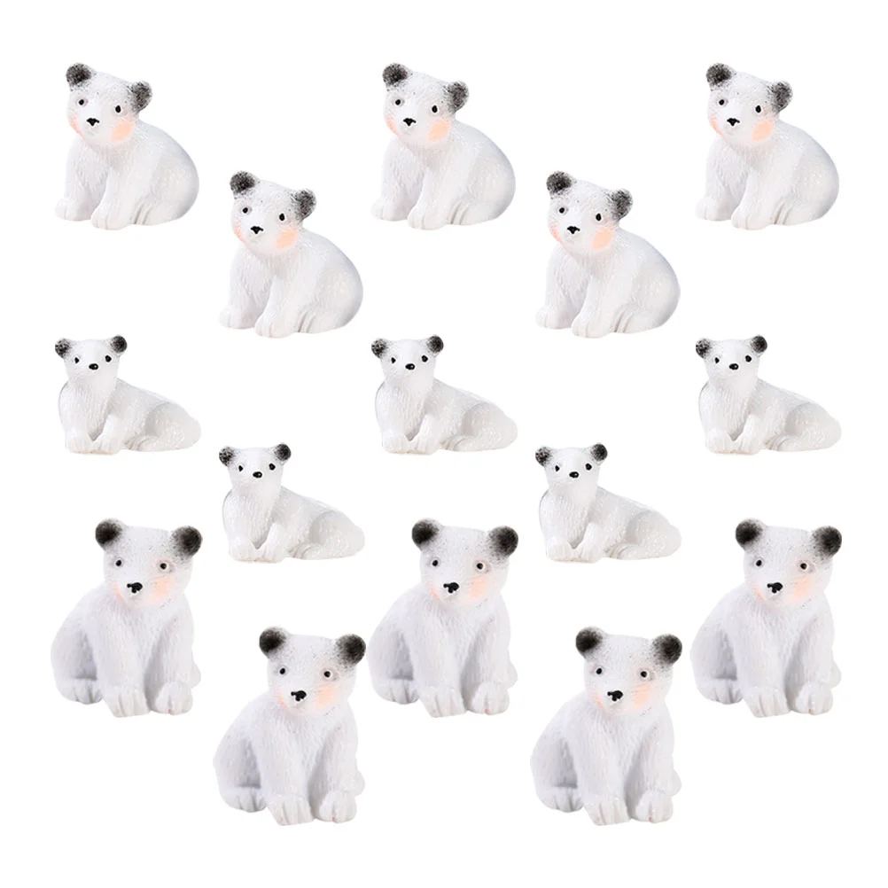 

15Pcs Adorable White Bear Models Garden Courtyard White Bear White Bear Ornaments
