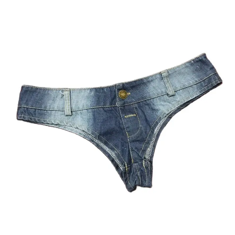 

S-XXL Women's Shorts Sexy Low Waist Thong Denim Ultra Mini Short Female Bikini Jeans Feminino Nightclub