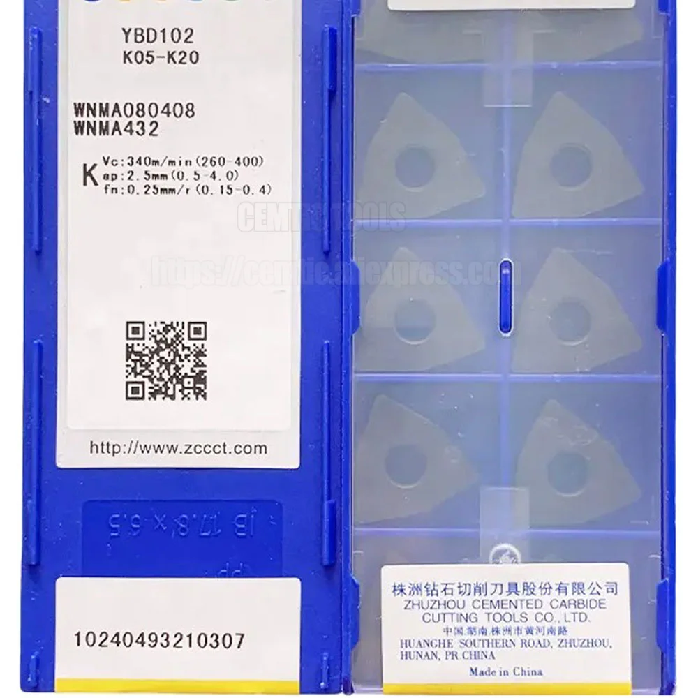 

ZCC CnC вставки 10 шт./партия WNMA080408 YBD102