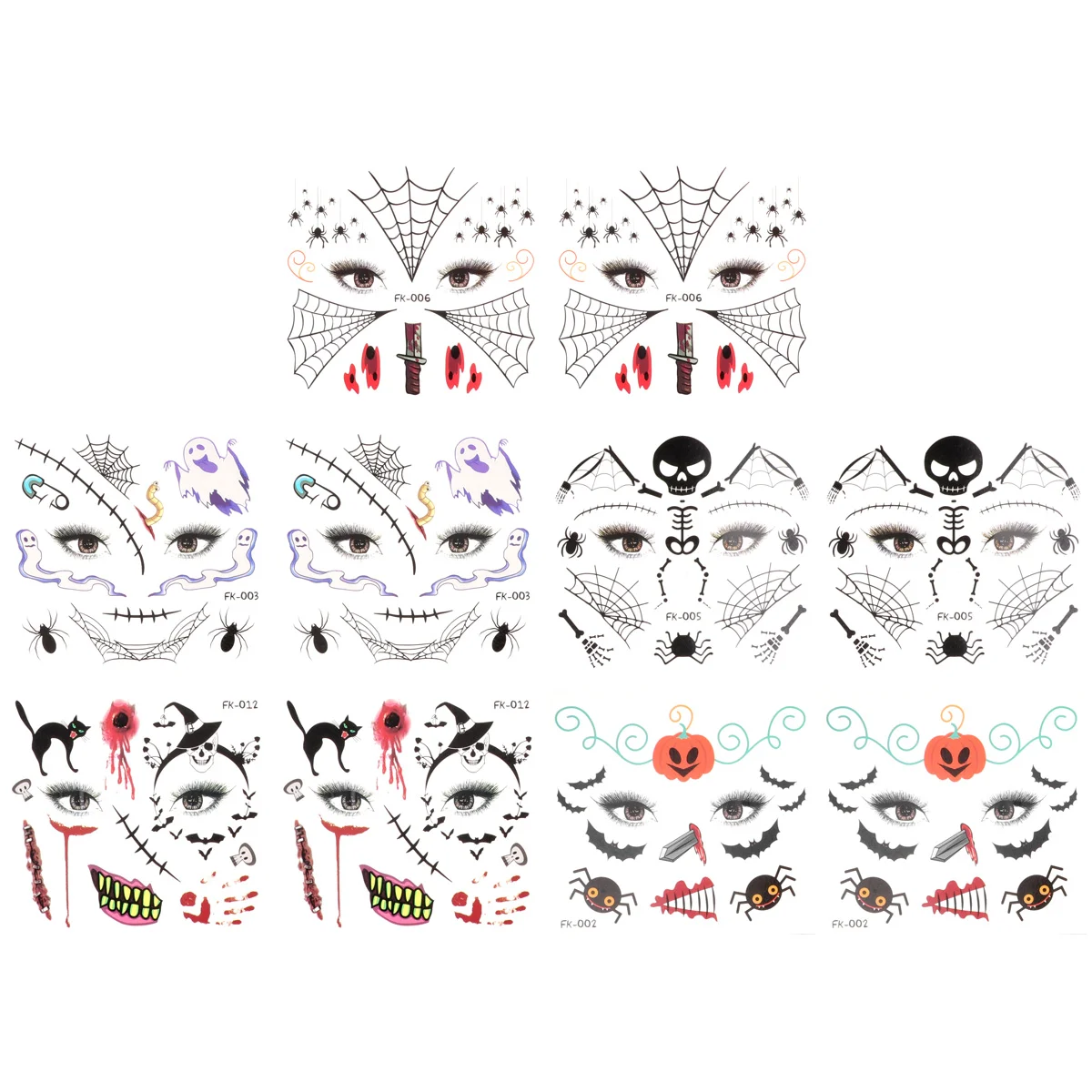

10 листов наклеек для татуировок на лицо, Мультяшные наклейки, наклейки на лицо на Хэллоуин, Высококачественные наклейки для защиты окружающей среды для детей