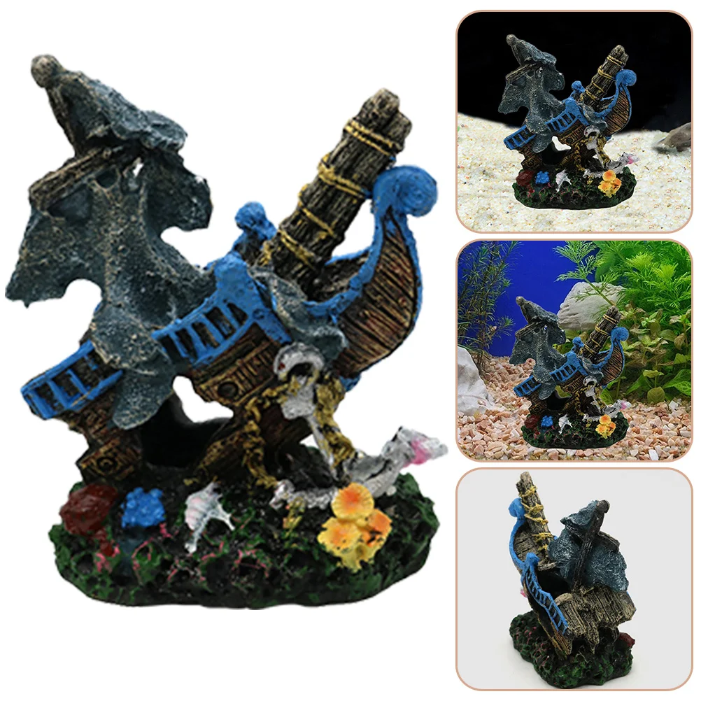 Искусственное судно полимерное эвакуация украшение для аквариума сломанный