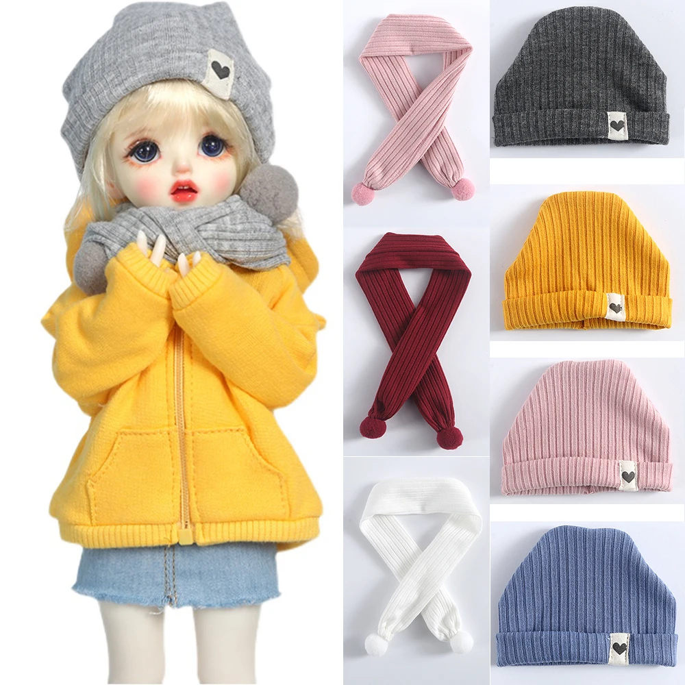 

Handmade Bjd Hat Fashion Candy Color Knitted Hat Or Scarf Doll Accessories For Sd Dd, Holala Hat For 12 Inch Yosd, 1/4 1/6 Bjd
