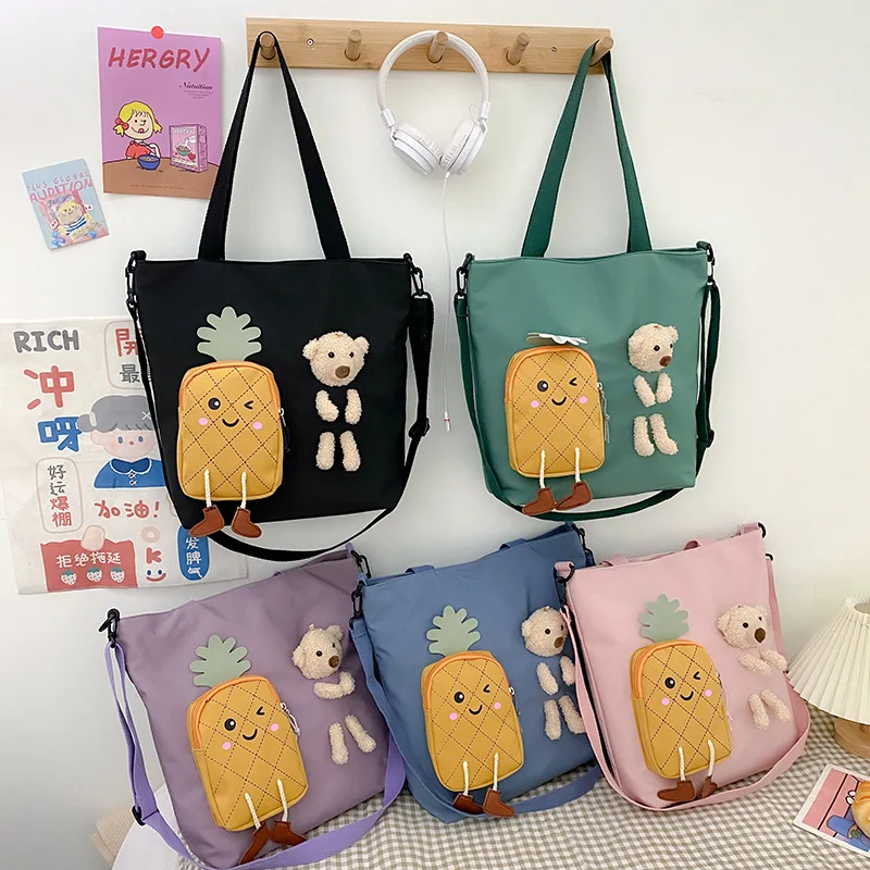Купи MBTI Cartoon Tote Bags for Women Luxury Lovely Casual Kawaii Handbag Cute Bear Large Capacity Shopping Student Book Shoulder Bag за 1,118 рублей в магазине AliExpress