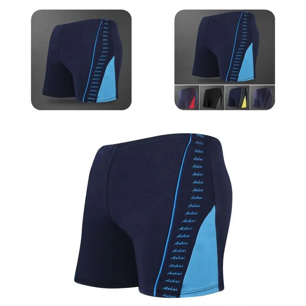 

Lightweight Contrast Color Letter Print Summer Men Swimwear for Vacation