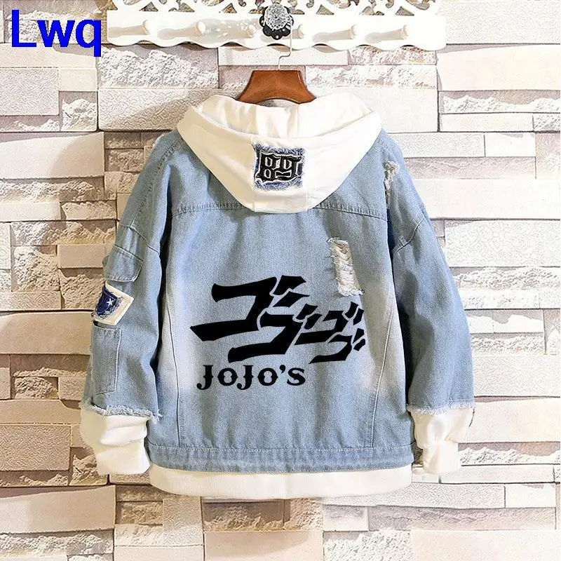 Новая джинсовая куртка из аниме Невероятные приключения Джоджо с имитацией двух