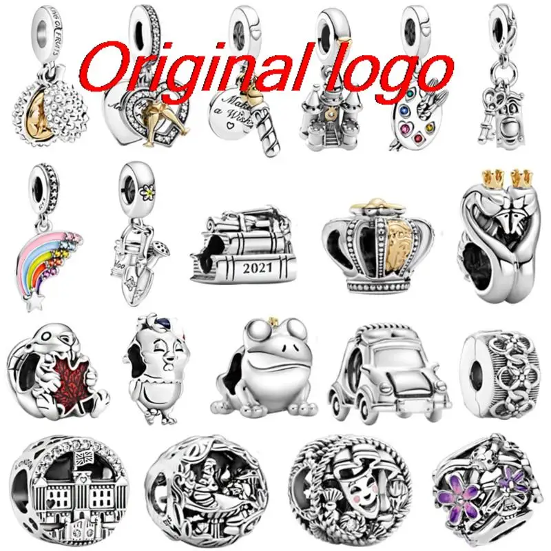 

New 925 Sterling Silver Bead Fruit King Durian Alice in Wonderland Key Pendant Charm Fit Original Pandora Bracelet Women Jewelry