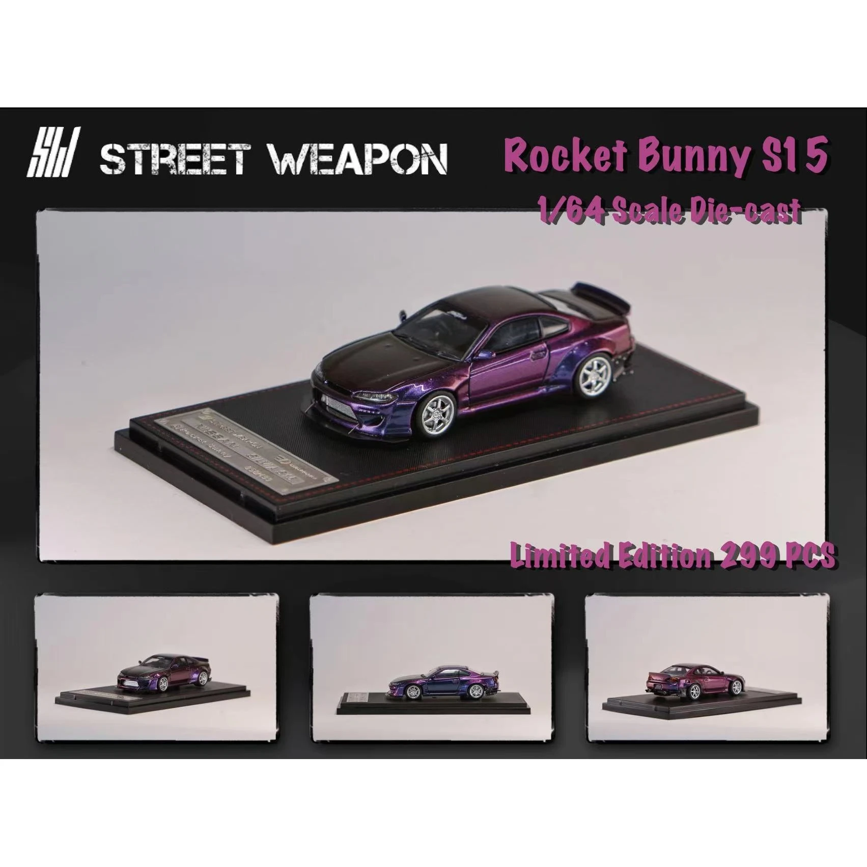 В наличии уличное оружие 1:64 Slivia S15 модель автомобиля из сплава