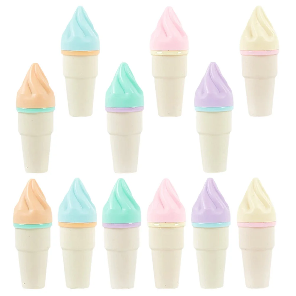 

12 Pcs Kids Book Painting Pen Color Markers Pale Highlighters Multicolored Abs Ice Cream Cone Pens Children Student