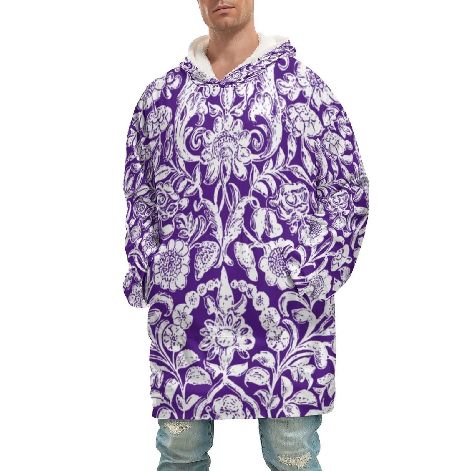 

Одеяло мужское зимнее флисовое с капюшоном и длинными рукавами