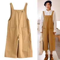 women strap loose jumpsuit summer casual wide leg pants solid dungaree bib overalls sleeveless oversized cotton jumpsuits