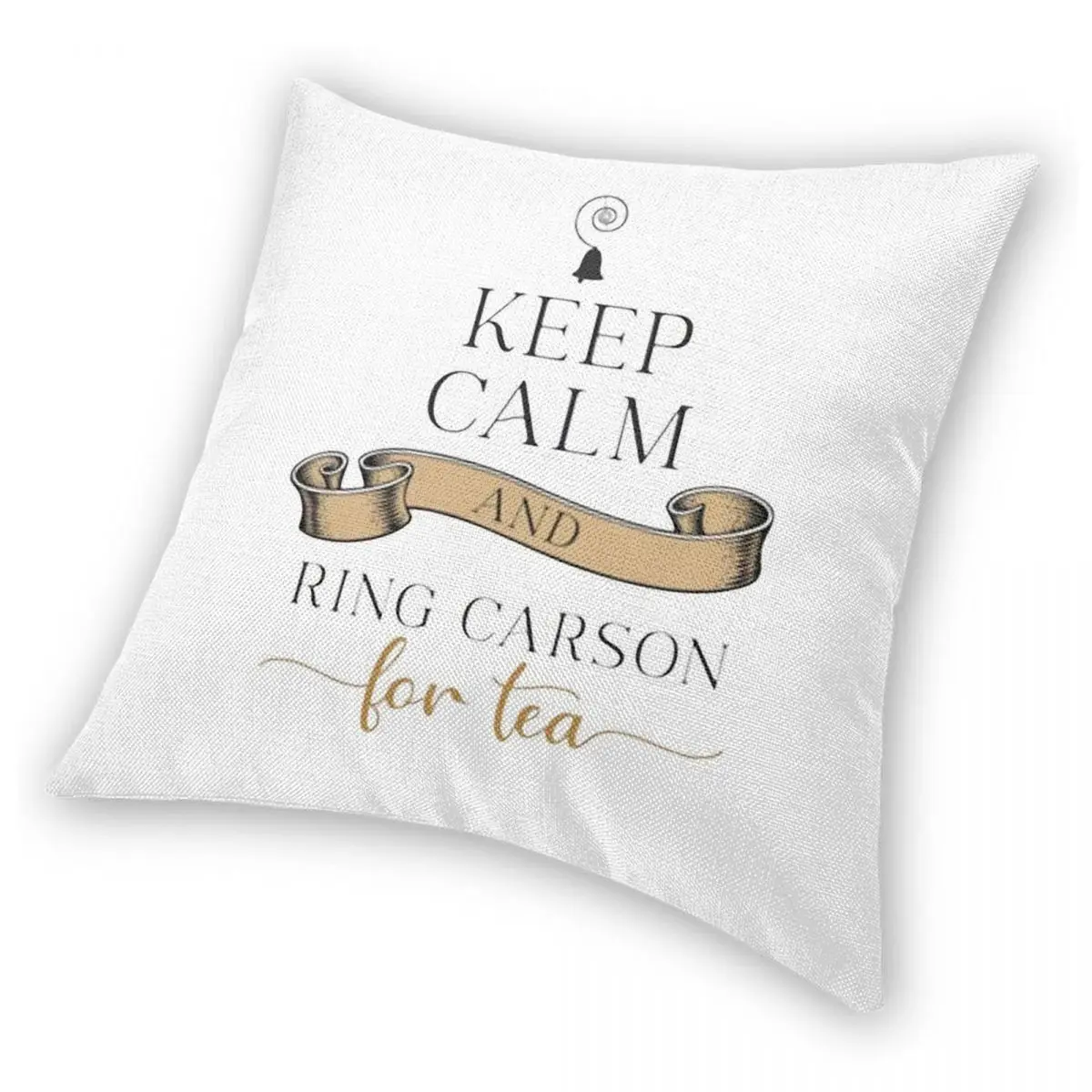 Наволочка Keep Calm And Ring Carson Square, полиэстер, лен, бархат, с узором, на молнии, декоративная наволочка для дивана, 45x45 см (art.: 3920da1d024e8) - 3920da1d024e8
