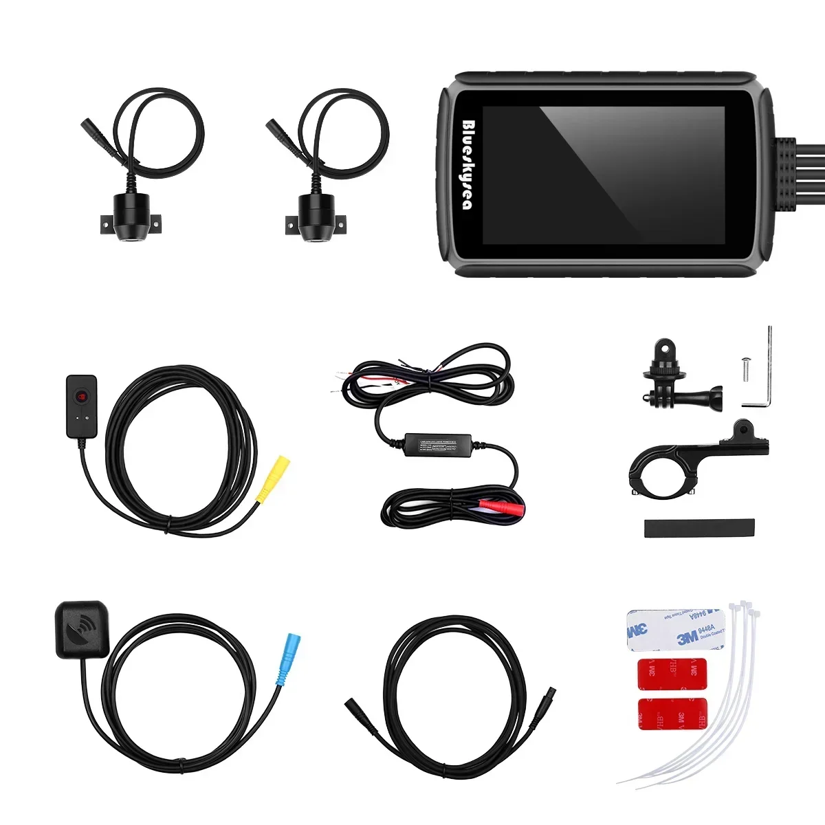 Blueskysea DV988 Pro 4-дюймовый IPS сенсорный экран двойной IP66 140 широкоугольный объектив