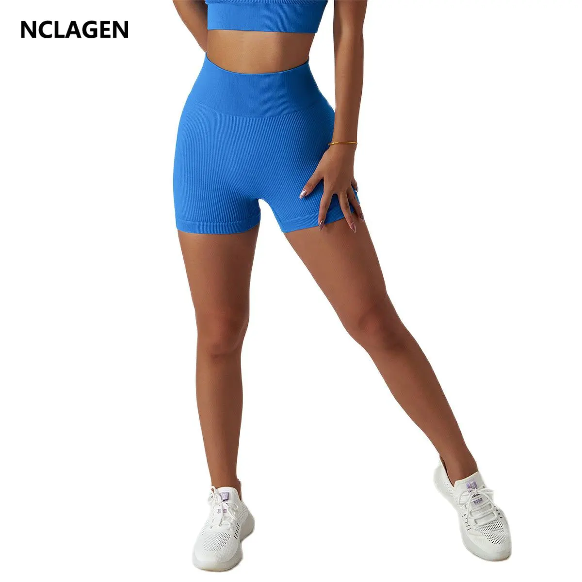 

Шорты NCLAGEN для йоги, беговые Бесшовные Спортивные Леггинсы, женские эластичные удобные тренировочные штаны с высокой талией для фитнеса и бега