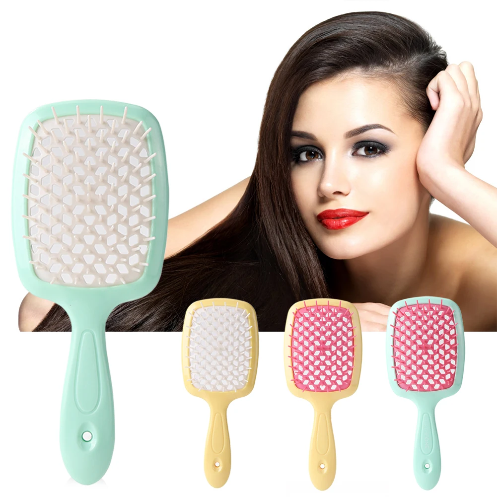 

Women Salon Hair Comb Wide Teeth Air Cushion Comb Wet Dry Hair Detangling Hair Brush Scalp Massage Hollow Hairdressing Tool