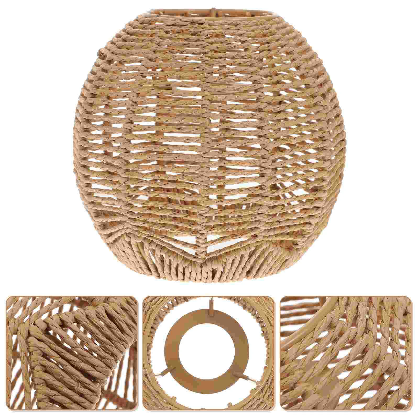 

Home Hotel Weaving Decorative Woven Lamp Shade Large Woven Lamp Cover Light Covers For Ceiling Lights Hanging Lamp Shade