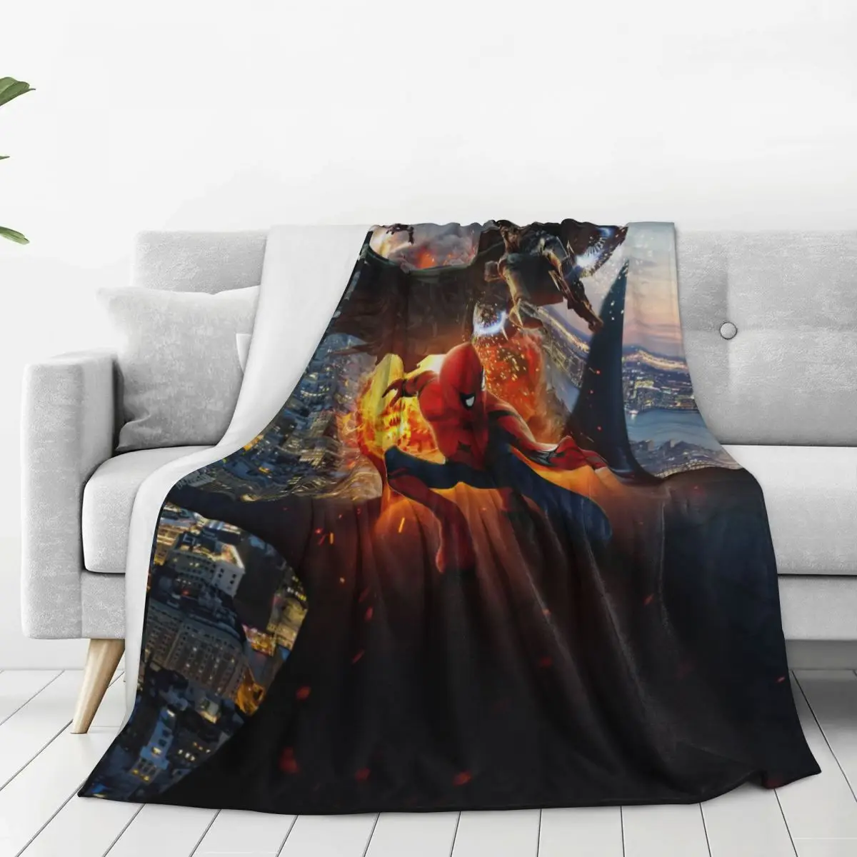 Теплое одеяло Фланелевое покрывало для путешествий Человек-паук домашний