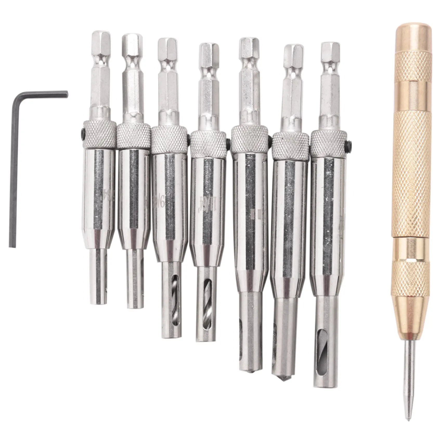 

Центральное сверло для дверей, Самоцентрирующийся шарнир, Деревообрабатывающие инструменты + автоматический пружинный центральный перфор...