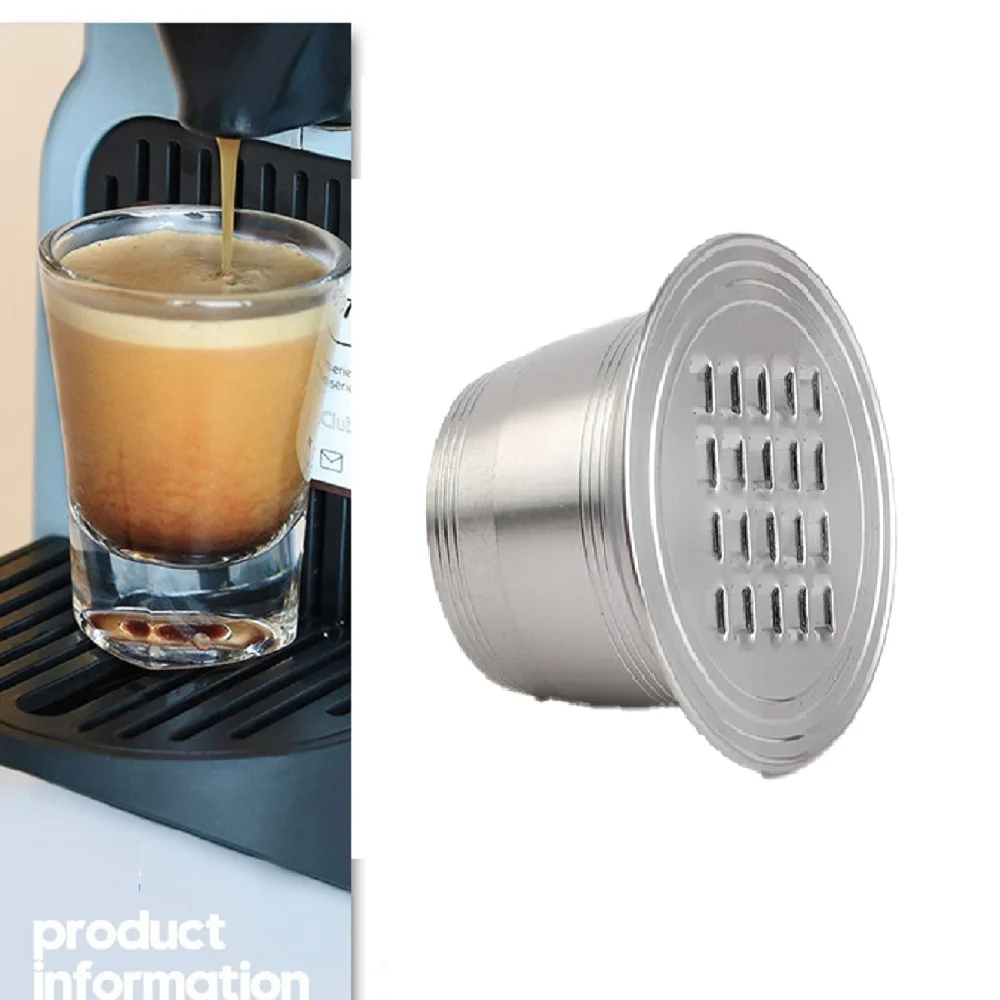 

36.7x23x26.9mm Reusable Stainless Steel Coffee Capsule Shell Food Grade Recycle For Nespresso Filter Pods