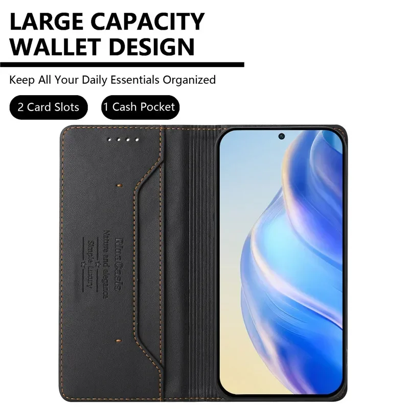Фото Роскошный противоугонный чехол-книжка для телефона VIVO Y11 2023 Y30 Y70S Y33s Y21s Y20s Y19 Y15 Y12 Y17 11, кожаные чехлы с магнитом №4