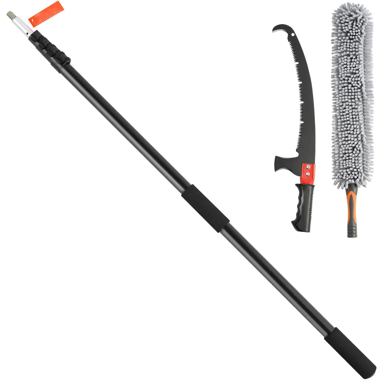 

BENTISM Manual Pole Saw Extendable Tree Pruner 4.9-20 ft Aluminum Alloy Pole