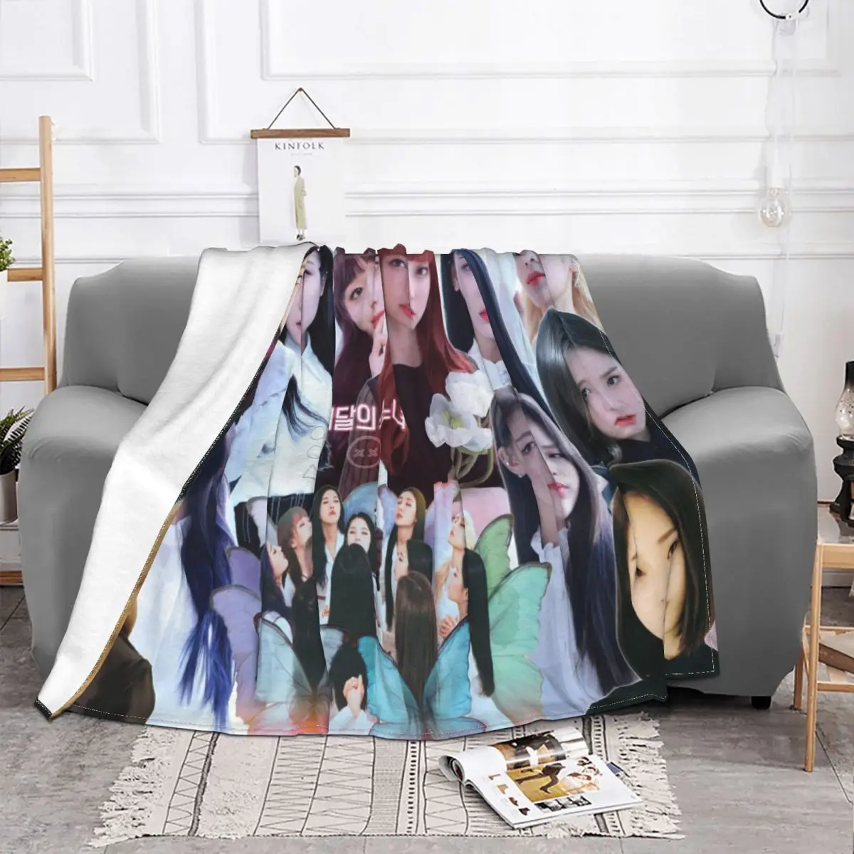 L-Loona Корейский Kpop одеяло для девочек флисовое всесезонное многофункциональное