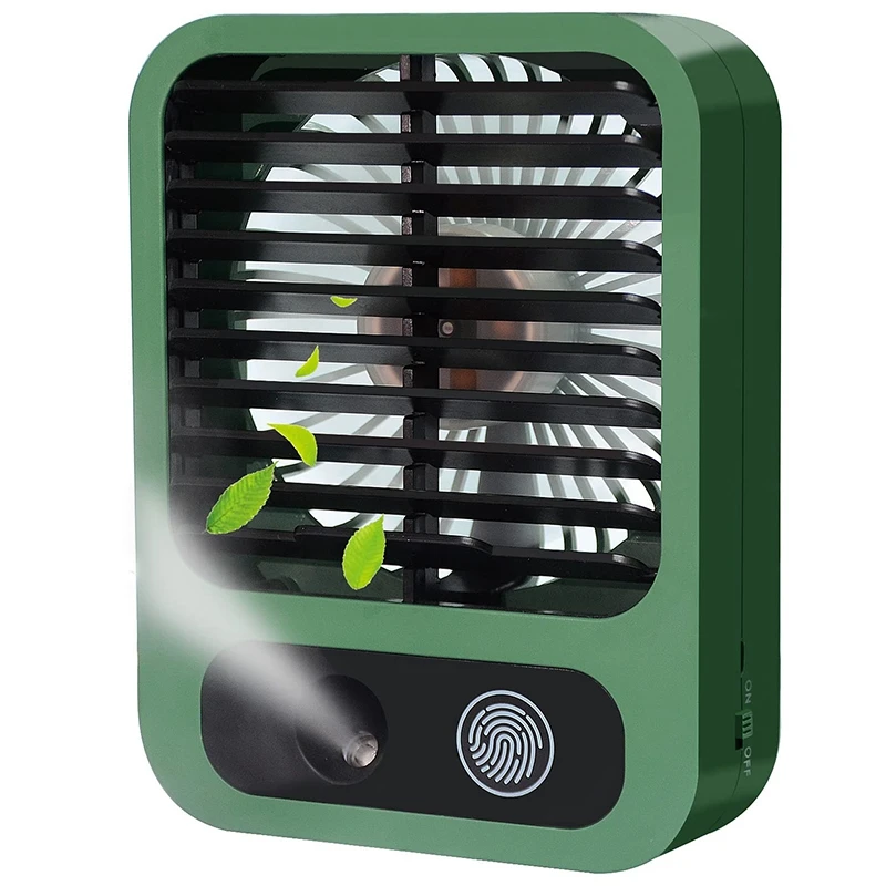 

Spray Water Mist Fan, Super Quiet USB Desk Fan Green