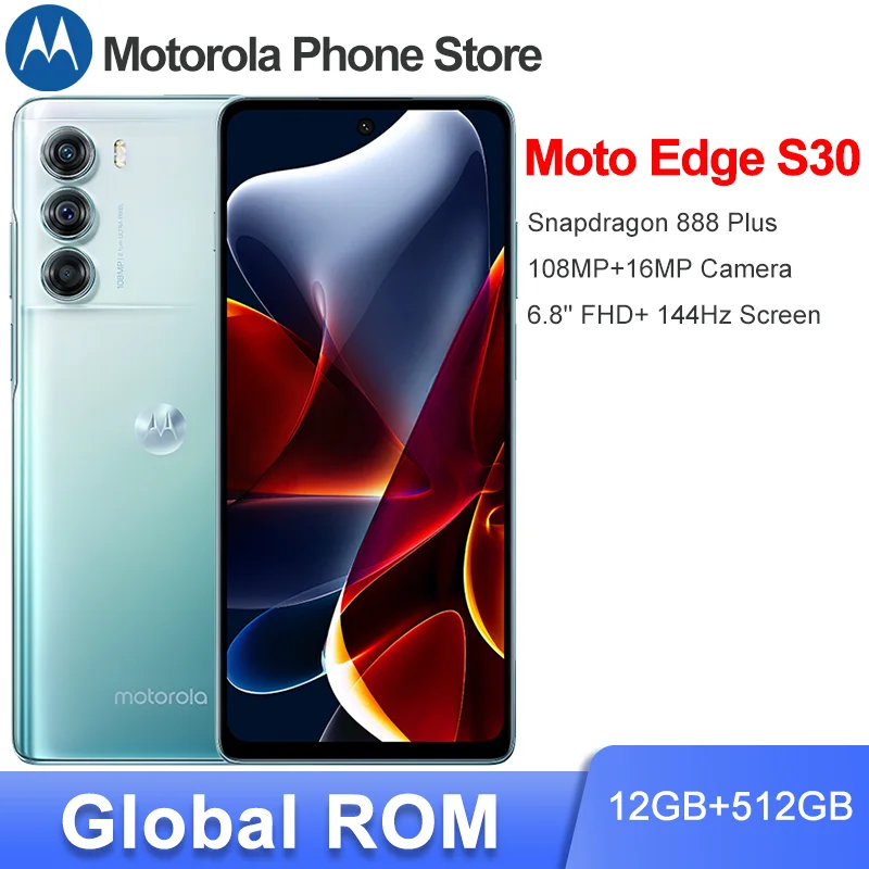 

Global ROM Motorola MOTO Edge S30 5G Smartphone 256GB/512GB Snapdragon 888 Plus 108MP+16MP Camera 6.8" Screen 5000mAh Battery